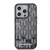 KARL LAGERFELD Liquid Glitter Monogram Gradient cover posteriore per Apple iPhone 15 Pro, nero
