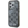 Karl Lagerfeld Liquid Glitter Monogram Gradient custodia per iPhone 15 Pro Max, nero