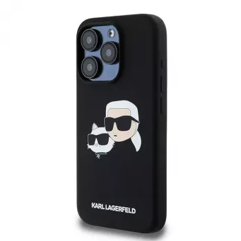 Karl Lagerfeld KLHMP15LSKCHPPLK iPhone 15 Pro 6,1 nero custodia rigida in silicone Karl & Choupette MagSafe