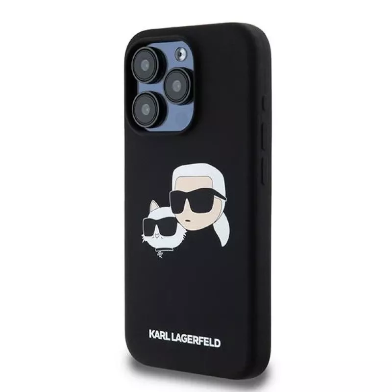 Karl Lagerfeld KLHMP15LSKCHPPLK iPhone 15 Pro 6,1 nero custodia rigida in silicone Karl & Choupette MagSafe