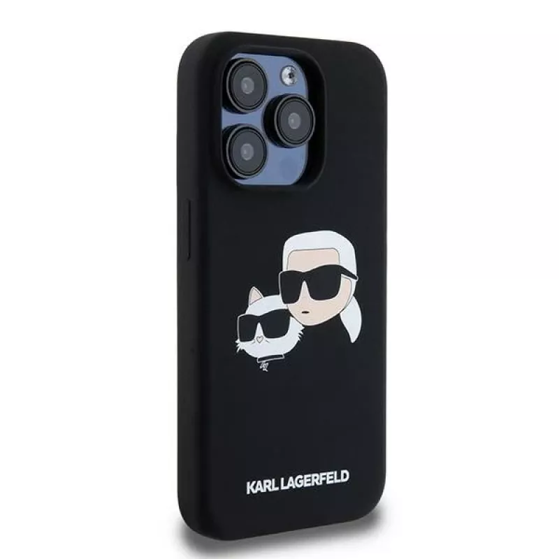 Karl Lagerfeld KLHMP15LSKCHPPLK iPhone 15 Pro 6,1 nero custodia rigida in silicone Karl & Choupette MagSafe