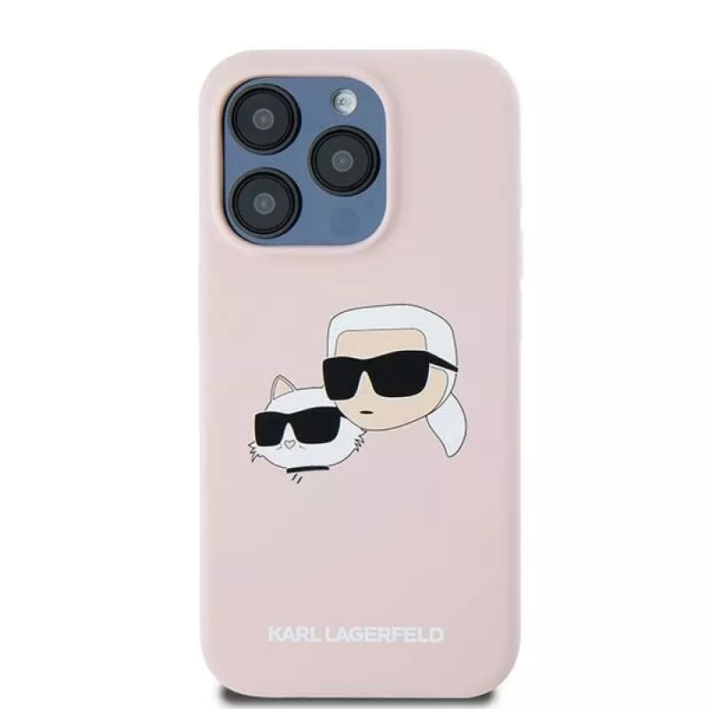 Karl Lagerfeld KLHMP15XSKCHPPLP iPhone 15 Pro Max 6,7 pollici rosa custodia rigida silicone Karl & Choupette MagSafe