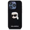 Karl Lagerfeld KLHMP15LSKHPPLK iPhone 15 Pro 6.1 nero custodia rigida silicone stampa testa Karl MagSafe