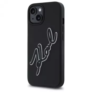 Karl Lagerfeld KLHCP15S3DRKSDLK iPhone 15 6,1 pollici nero custodia rigida 3D gomma Signature