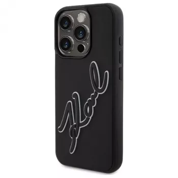 Karl Lagerfeld KLHCP15L3DRKSDLK iPhone 15 Pro 6.1 nero custodia rigida 3D gomma Signature