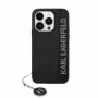 Karl Lagerfeld KLHCP15LPSAKDGCK iPhone 15 Pro 6.1 nero custodia rigida Saffiano strass e charm