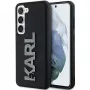 Karl Lagerfeld KLHCS24S3DMBKCK custodia rigida per Samsung Galaxy S24, nero, 3D gomma glitter logo