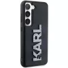 Karl Lagerfeld KLHCS24S3DMBKCK custodia rigida per Samsung Galaxy S24, nero, 3D gomma glitter logo