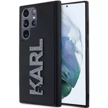 Karl Lagerfeld KLHCS24L3DMBKCK Samsung Galaxy S24 Ultra custodia rigida nero 3D gomma glitter logo