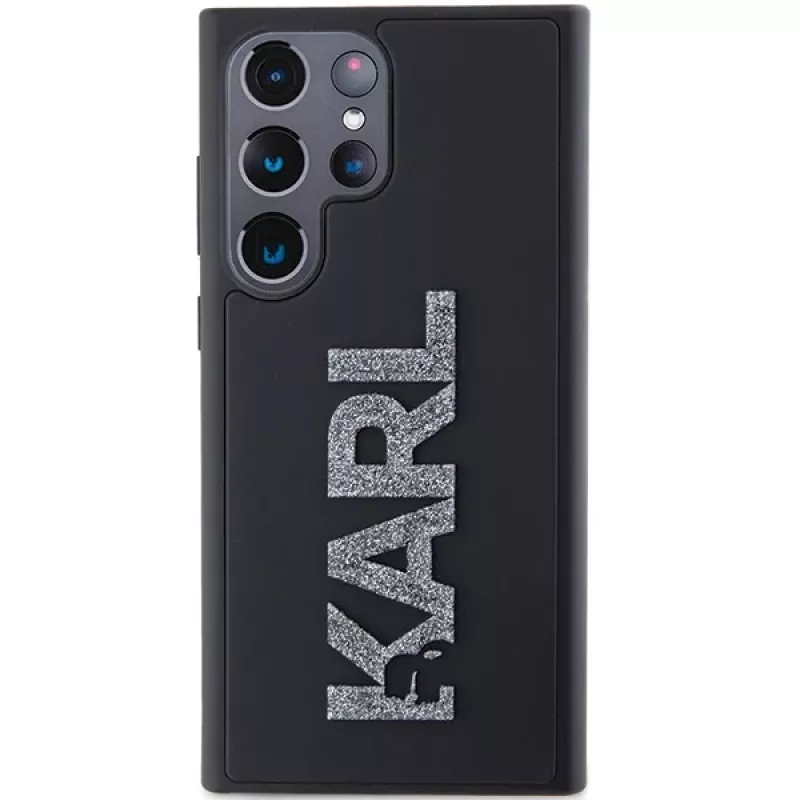 Karl Lagerfeld KLHCS24L3DMBKCK Samsung Galaxy S24 Ultra custodia rigida nero 3D gomma glitter logo