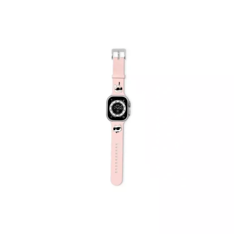 Karl Lagerfeld cinturino 3D gomma teste Karl & Choupette per Apple Watch 38/40/41mm rosa