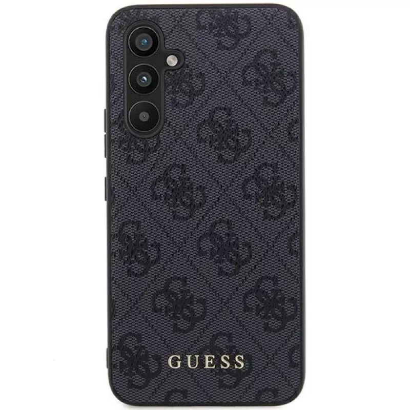 Guess GUOHCSA35G4GFGR custodia rigida per Samsung Galaxy A35 5G, nero, 4G logo oro metallico