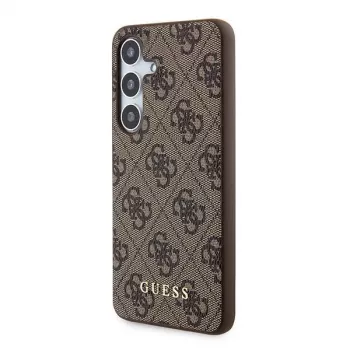 Guess GUOHCSA35G4GFBR A35 custodia rigida 4G logo oro metallico per Samsung Galaxy A35 - marrone