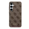 Guess GUOHCSA35G4GFBR A35 custodia rigida 4G logo oro metallico per Samsung Galaxy A35 - marrone