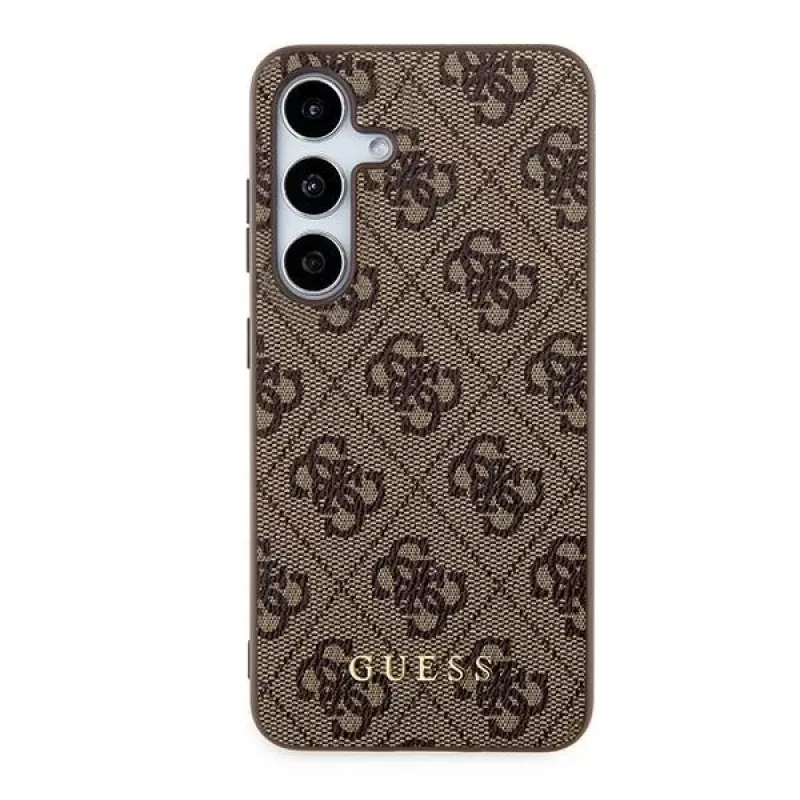 Guess GUOHCSA35G4GFBR A35 custodia rigida 4G logo oro metallico per Samsung Galaxy A35 - marrone