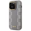 DKNY DKHMP14LPCPVSLE custodia rigida pelle motivo scozzese Mono MagSafe per iPhone 14 Pro 6,1 beige