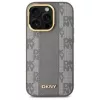 DKNY DKHMP14LPCPVSLE custodia rigida pelle motivo scozzese Mono MagSafe per iPhone 14 Pro 6,1 beige