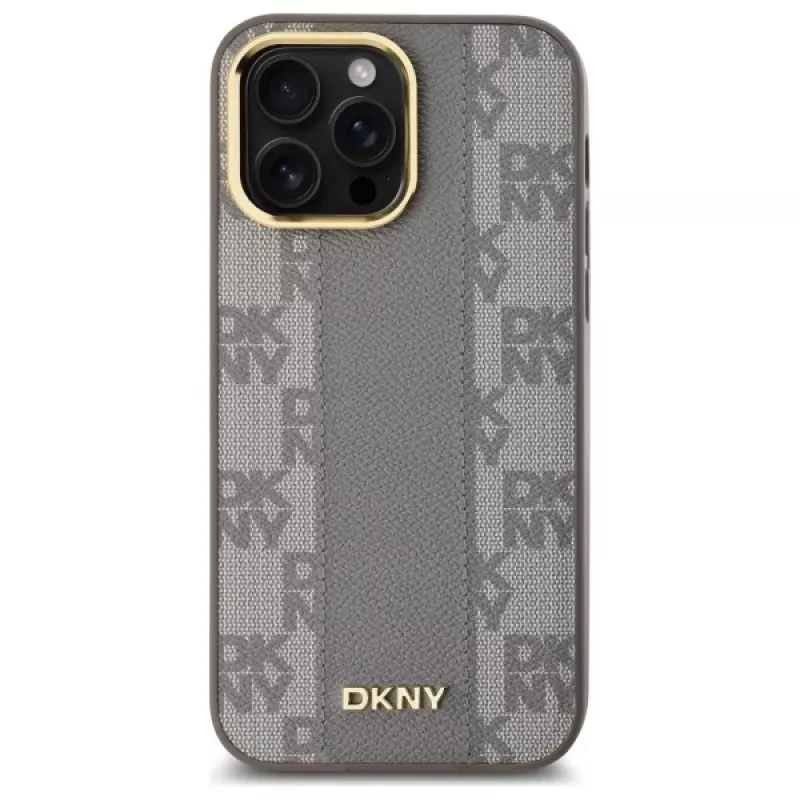 DKNY DKHMP14XPCPVSLE iPhone 14 Pro Max 6,7 pollici custodia rigida pelle scozzese Mono MagSafe beige