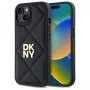 DKNY DKHCP14SPQDSLK cover posteriore Quilted Stack Logo per Apple iPhone 14 6,1 pollici nero