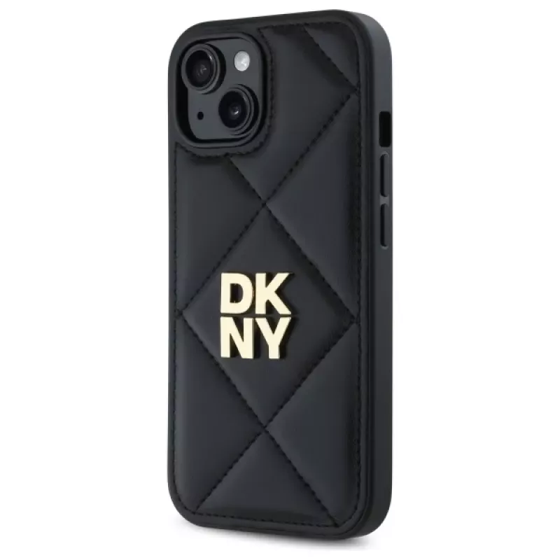 DKNY DKHCP14SPQDSLK cover posteriore Quilted Stack Logo per Apple iPhone 14 6,1 pollici nero