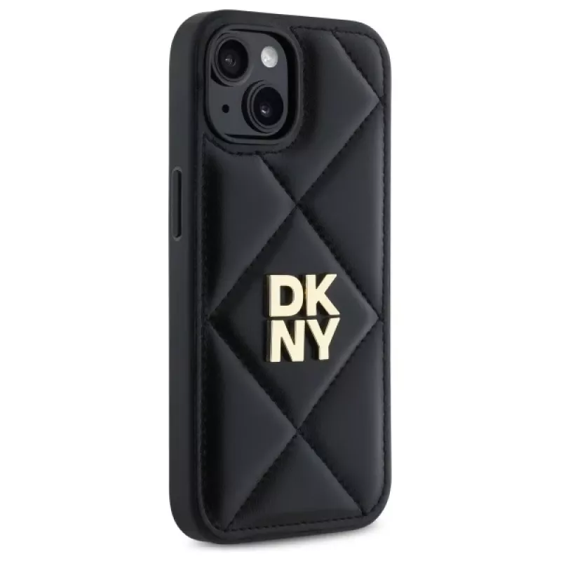 DKNY DKHCP14SPQDSLK cover posteriore Quilted Stack Logo per Apple iPhone 14 6,1 pollici nero