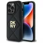 DKNY DKHCP14LPQDSLK cover posteriore Quilted Stack Logo per Apple iPhone 14 Pro 6,1 pollici nero