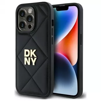 DKNY DKHCP14XPQDSLK cover posteriore Quilted Stack Logo per iPhone 14 Pro Max 6,7 pollici nero