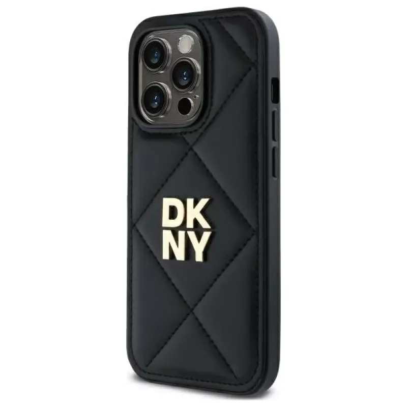 DKNY DKHCP14XPQDSLK cover posteriore Quilted Stack Logo per iPhone 14 Pro Max 6,7 pollici nero