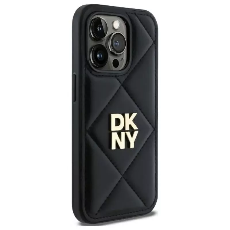 DKNY DKHCP14XPQDSLK cover posteriore Quilted Stack Logo per iPhone 14 Pro Max 6,7 pollici nero