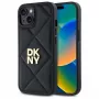 DKNY DKHCP15SPQDSLK cover posteriore Quilted Stack Logo per Apple iPhone 15 6,1 pollici nero