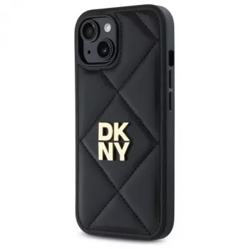 DKNY DKHCP15SPQDSLK cover posteriore Quilted Stack Logo per Apple iPhone 15 6,1 pollici nero