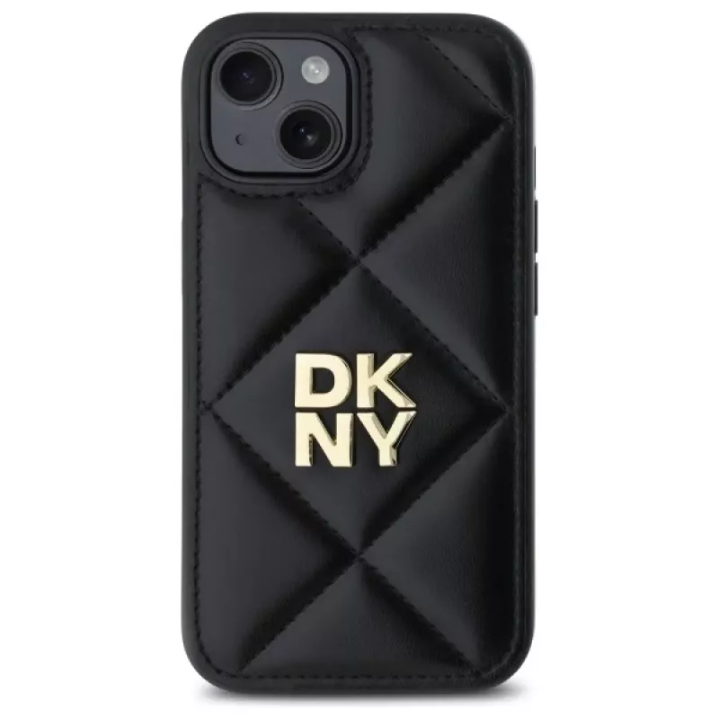 DKNY DKHCP15SPQDSLK cover posteriore Quilted Stack Logo per Apple iPhone 15 6,1 pollici nero