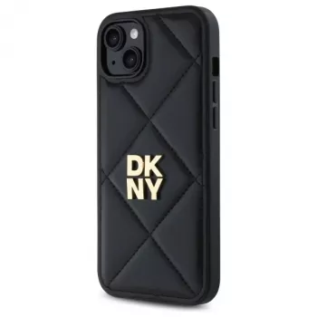 DKNY DKHCP15MPQDSLK cover Quilted Stack Logo per iPhone 15 Plus 6,7 pollici nero