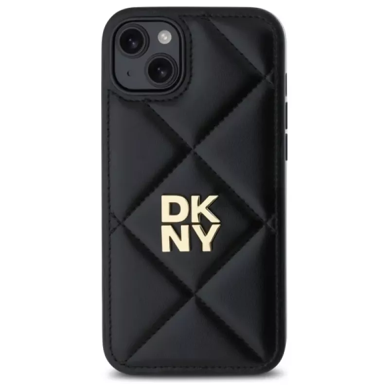 DKNY DKHCP15MPQDSLK cover Quilted Stack Logo per iPhone 15 Plus 6,7 pollici nero