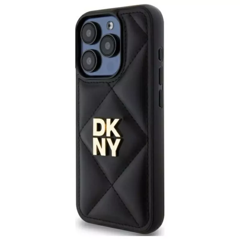 DKNY DKHCP15LPQDSLK cover posteriore Quilted Stack Logo per Apple iPhone 15 Pro 6.1 nero