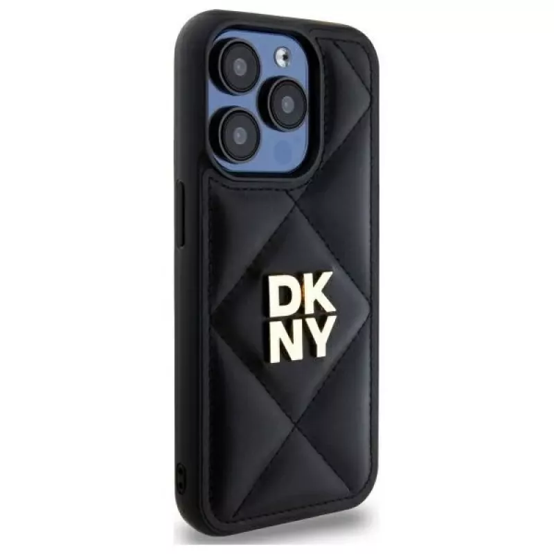 DKNY DKHCP15LPQDSLK cover posteriore Quilted Stack Logo per Apple iPhone 15 Pro 6.1 nero