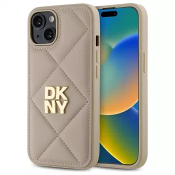 DKNY DKHCP14SPQDSLE cover Quilted Stack Logo per Apple iPhone 14 6,1 pollici beige