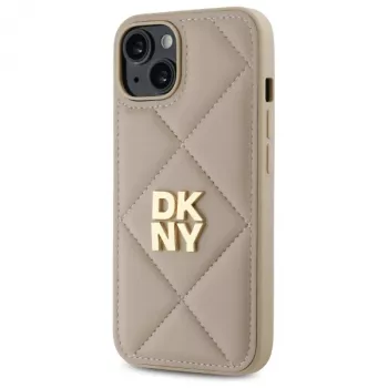 DKNY DKHCP14SPQDSLE cover Quilted Stack Logo per Apple iPhone 14 6,1 pollici beige