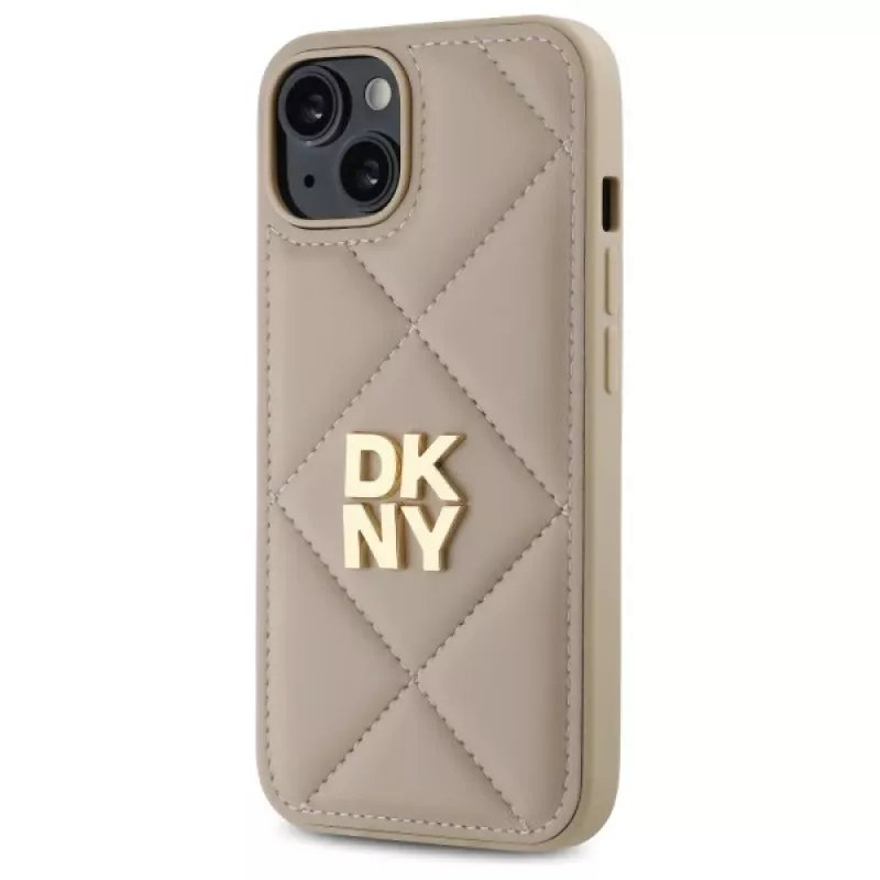 DKNY DKHCP14SPQDSLE cover Quilted Stack Logo per Apple iPhone 14 6,1 pollici beige