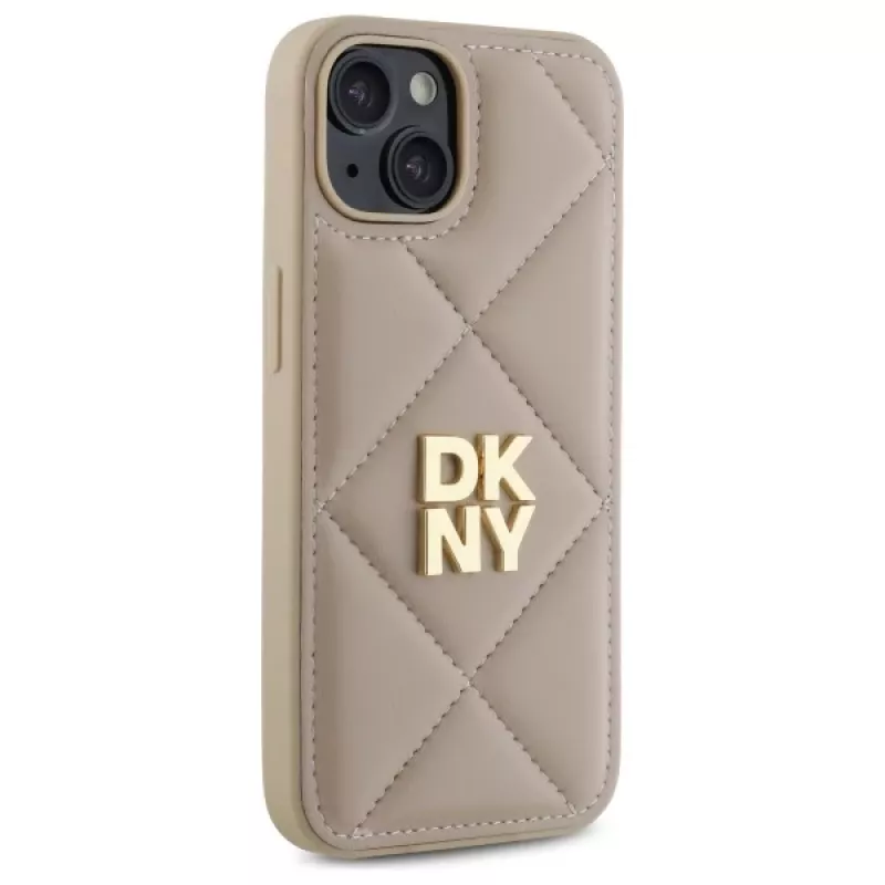 DKNY DKHCP14SPQDSLE cover Quilted Stack Logo per Apple iPhone 14 6,1 pollici beige