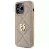 DKNY DKHCP14LPQDSLE cover posteriore Quilted Stack Logo per iPhone 14 Pro 6,1 pollici - beige