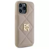 DKNY DKHCP14LPQDSLE cover posteriore Quilted Stack Logo per iPhone 14 Pro 6,1 pollici - beige