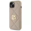 DKNY DKHCP15SPQDSLE cover Quilted Stack Logo per iPhone 15 6,1 pollici beige