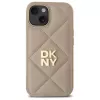 DKNY DKHCP15SPQDSLE cover Quilted Stack Logo per iPhone 15 6,1 pollici beige