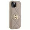 DKNY DKHCP15SPQDSLE cover Quilted Stack Logo per iPhone 15 6,1 pollici beige