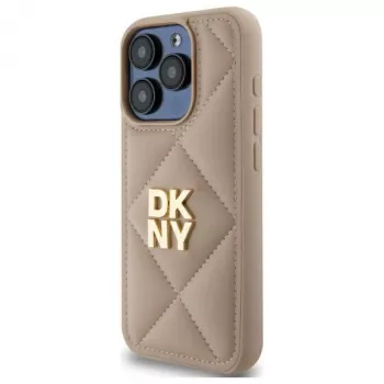 DKNY DKHCP15XPQDSLE cover posteriore Quilted Stack Logo per Apple iPhone 15 Pro Max 6,7 pollici beige