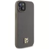 DKNY DKHMP15MPSHRPSW Custodia rigida con effetto pelle e logo in metallo, MagSafe per iPhone 15 Plus / 14 Plus 6,7