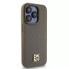 DKNY DKHMP15XPSHRPSW Custodia rigida per Apple iPhone 15 Pro Max 6,7 inch design in pelle marrone con logo in metallo MagSafe