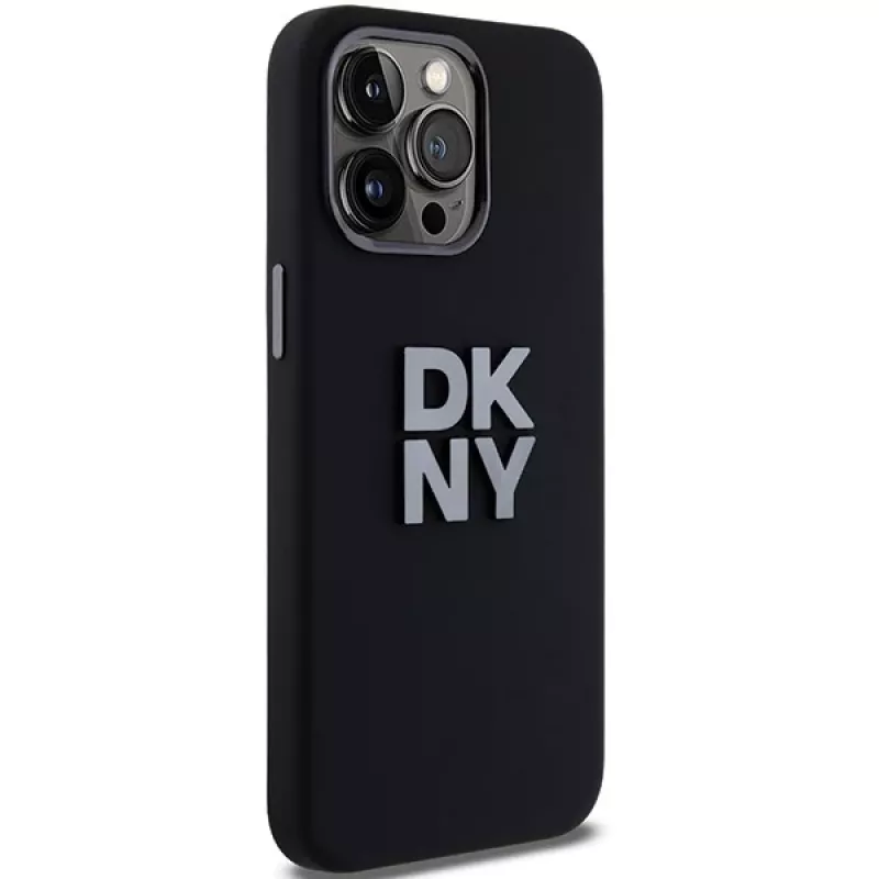 DKNY DKHCP15LSMCBSK Custodia rigida in silicone liquido per Apple iPhone 15 Pro 6,1