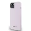 DKNY DKHMP14SSMCHLP Custodia rigida Liquid Silicone con logo in metallo MagSafe per iPhone 13/14/15 6,1
